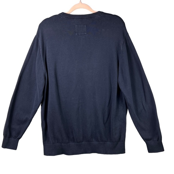 BARNEY COOLS Navy Cools Club Embroidered Knit Sweater Sweatshirt Men's Size L - Picture 2 of 6